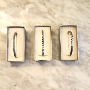 STERLING SILVER, SET OF THREE CUFF BRACELETS